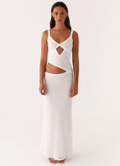 Vestido largo Jocelyn - Crochet blanco