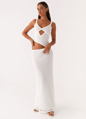 Vestido largo Jocelyn - Crochet blanco