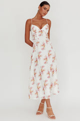 Vestido midi Kalaya con cordones en la cintura y estampado floral
