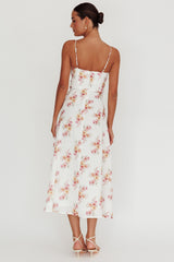 Vestido midi Kalaya con cordones en la cintura y estampado floral