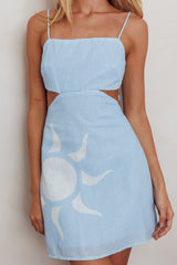Minivestido fruncido Jellina azul sol