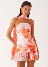 Minivestido Manon Scarf - Blushing Blossom