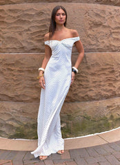 Vestido Longo Melany - Poá Branco