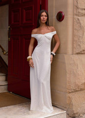 Vestido Longo Melany - Poá Branco