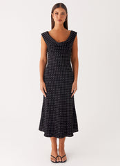 Maxivestido Modelo a Seguir - Lunares Negros