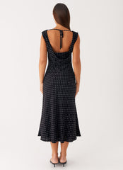 Maxivestido Modelo a Seguir - Lunares Negros