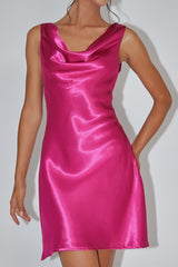 Minivestido Casablanca Night Cowl fucsia