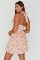 Vestido Curto Frente Única Hey Baby Floral Rosa