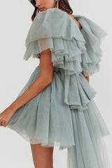 Minivestido con cola de tul Star Power Pistacho