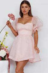 Minivestido com Manga Bufante I've Got Sunshine Rosa