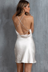 Vestido Danijela Pearl Back Slip Champanhe