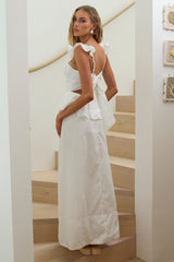 Vestido Maxi Peplum Provence Bloom Off-White