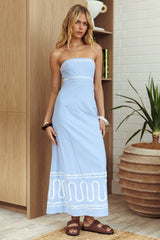 Vestido largo sin tirantes Ric Rac de Jocasta azul