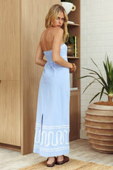Vestido largo sin tirantes Ric Rac de Jocasta azul