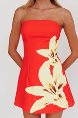 Minivestido strapless Heart To Heart rojo lirio