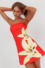 Minivestido strapless Heart To Heart rojo lirio