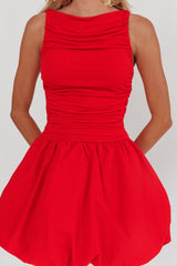 Vestido Mini Dalayla Sem Mangas com Saia Balão Vermelho