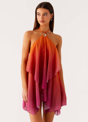 Minivestido Twin Flame - Degradado Naranja