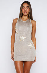 Minivestido de punto con lentejuelas Sweet Mist dorado