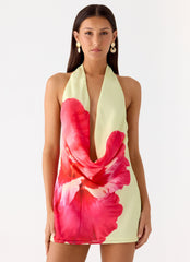 Minivestido Varindra Cowl - Estampa Floral Amarela