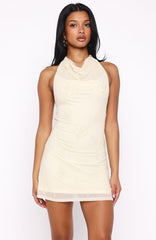 Minivestido con abalorios Between The Lines Color Crudo