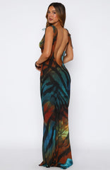 Maxivestido Amore espejismo verde azulado