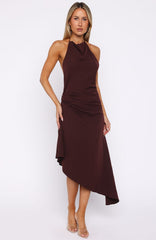 Vestido Midi Night Hustle Halter Vinho