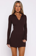 Minivestido de manga larga From Now On color chocolate