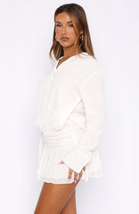 Vestido Curto de Manga Comprida Can't Get Me Branco