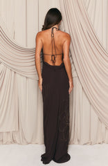 Maxivestido con abalorios Flirt And Flutter Chocolate