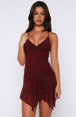 Minivestido Floating Through It Burdeos