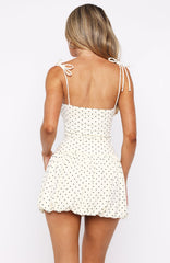 Minivestido Infinite Grace Poá Creme