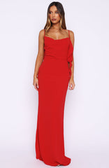 Vestido Largo Love Blossoms Rojo