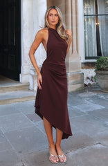 Vestido Midi Night Hustle Halter Vinho