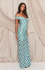 Vestido Largo Dulce y Chic de Lunares Acuamarina