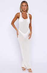 Vestido Maxi de Malha Tropic Waters Branco