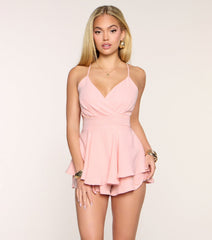 Flirty Moment Lace Back Skater Romper
