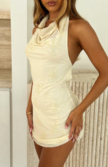 Minivestido con abalorios Between The Lines Color Crudo