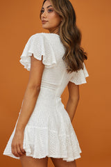 Vestido Isabelle Godê com Manga Angel Branco
