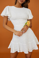 Vestido Isabelle Godê com Manga Angel Branco