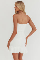 Minivestido palabra de honor blanco Prom Queen