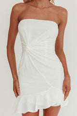 Minivestido palabra de honor blanco Prom Queen