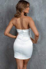 Minivestido sin tirantes Atlanta blanco