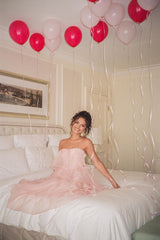 Vestido midi rosa Behati de capas escalonadas