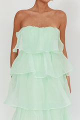 Vestido midi Behati de capas escalonadas color menta
