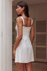 Minivestido Plissado Pintuck Day Dreamer Branco