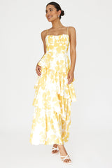 Vestido Maxi Camadas Amarelo Hopeful