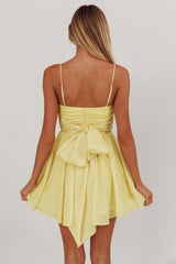 Mini Vestido Festivity Floral Evasê Amarelo