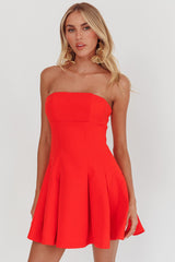 Minivestido Melodic Tomara que Caia Plissado Vermelho