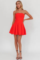 Minivestido Melodic Tomara que Caia Plissado Vermelho